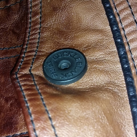 Buckle Black Faux Leather Jacket. - Picture 8 of 10